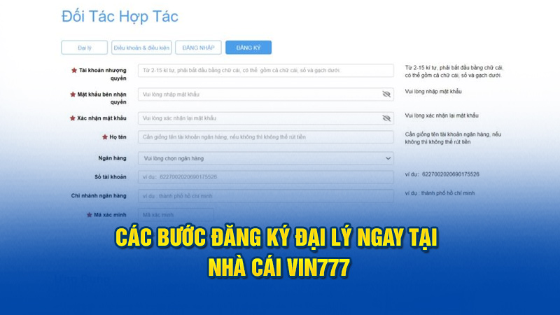 Các bước đăng ký đại lý ngay tại nhà cái Vin777 cho người mới